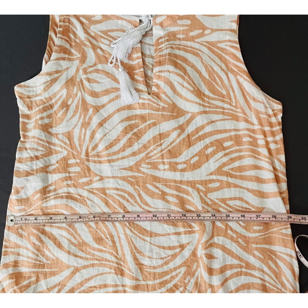 NWT Rachel Zoe Zebra Print Tassel Beige Orange Tunic Dress Small S Oversize‎ - Picture 6 of 8